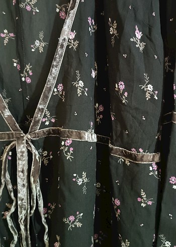 Nakışlı Bohem Kahverengi Çiçekli Uzun Kadın Elbisesi - Görsel 2