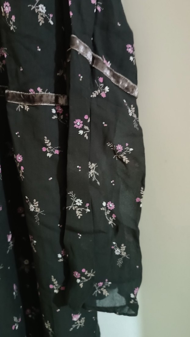 Nakışlı Bohem Kahverengi Çiçekli Uzun Kadın Elbisesi - Görsel 4