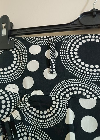 Puantiyeli Siyah Midi  Etek - Görsel 5