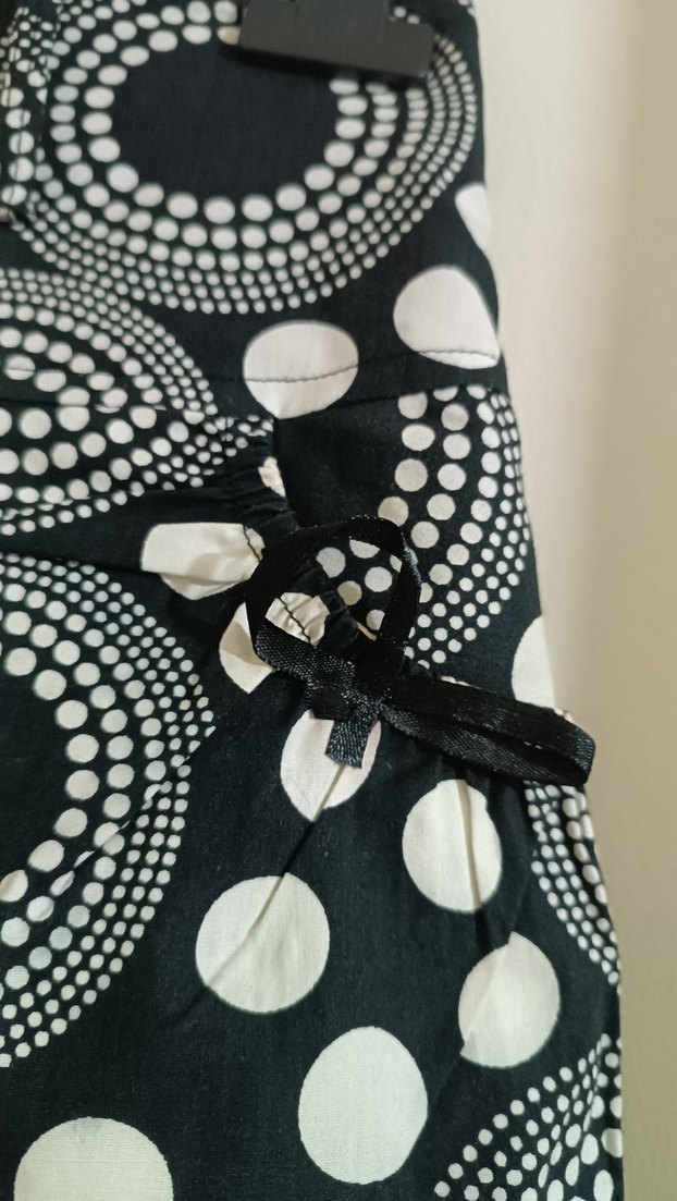 Puantiyeli Siyah Midi  Etek - Görsel 4