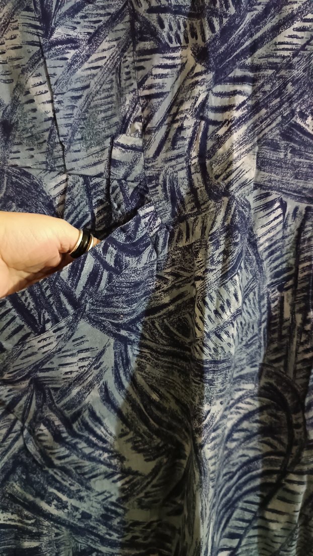 Lacivert Desenli Elbise - Görsel 2