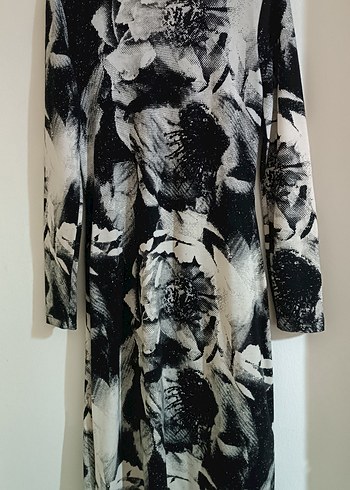 Desenli Kemerli Uzun elbise - Görsel 5