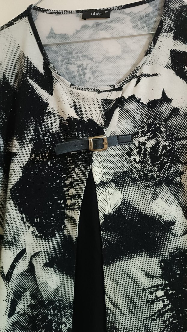 Desenli Kemerli Uzun elbise - Görsel 2