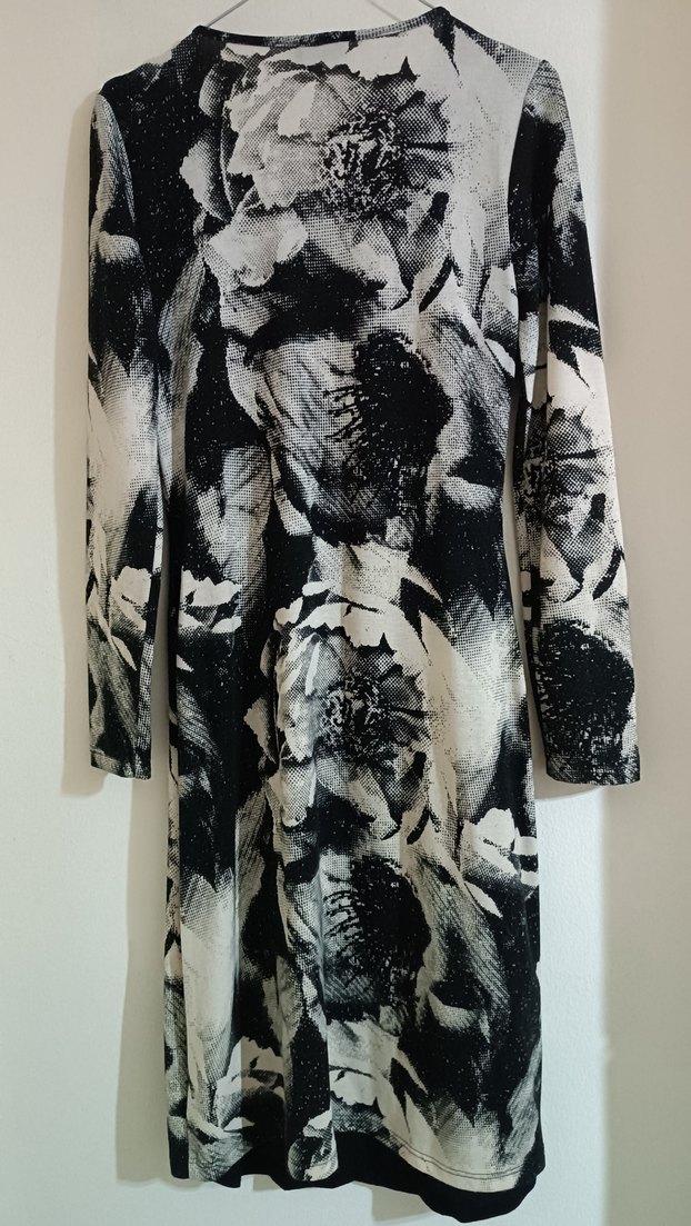 Desenli Kemerli Uzun elbise - Görsel 5