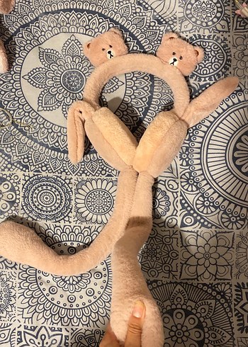 Camel Renkli Peluş Ayıcık Saç Bandı - Görsel 2