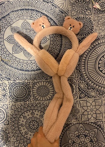 Camel Renkli Peluş Ayıcık Saç Bandı - Görsel 4