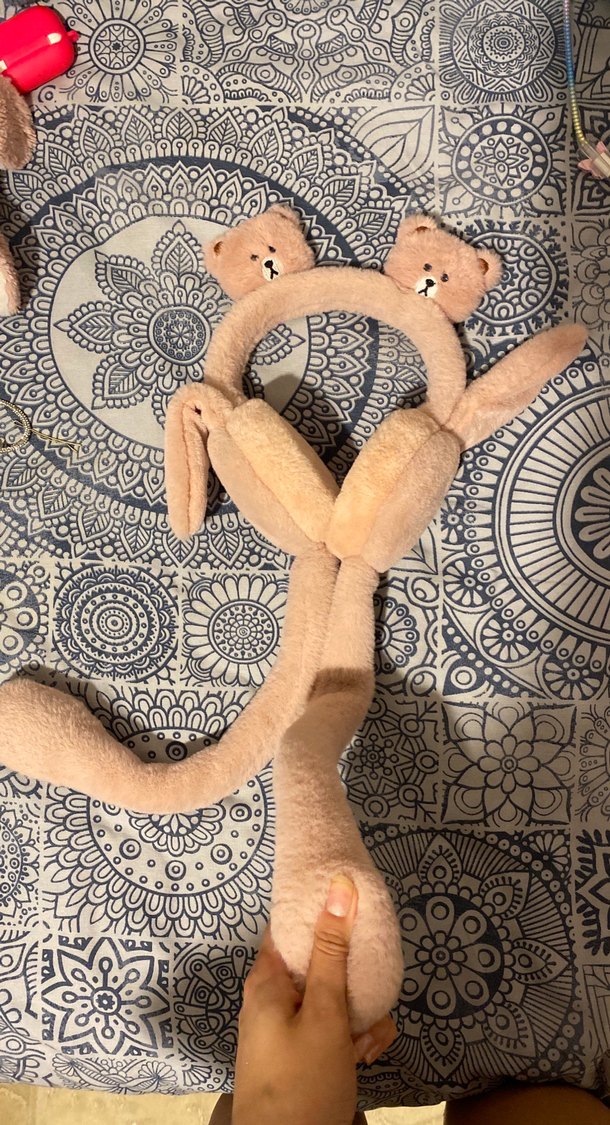 Camel Renkli Peluş Ayıcık Saç Bandı - Görsel 2