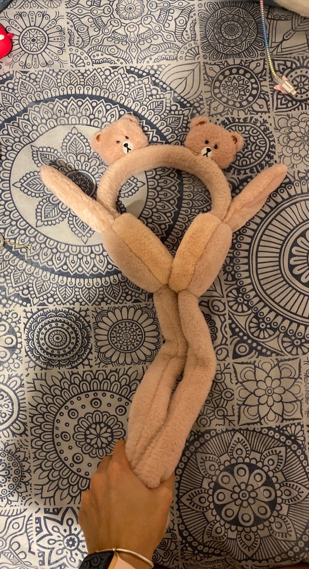 Camel Renkli Peluş Ayıcık Saç Bandı - Görsel 4