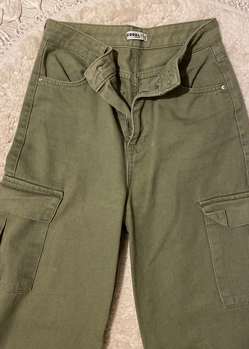 Y2K yesil asker rengi pantolon - Görsel 3