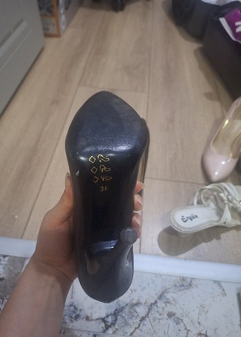 36 Beden Siyah Parlak Stiletto Kadın Ayakkabı