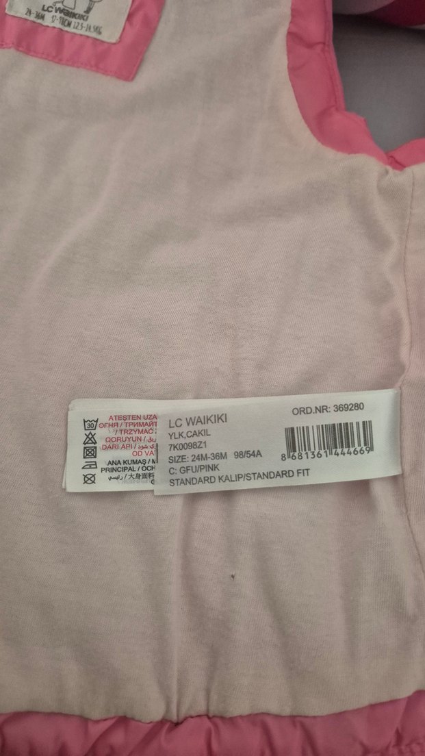 kız çocuk kapüşonlu fermuarlı yelek 
6 yaşa kadar kullanılır - Görsel 4