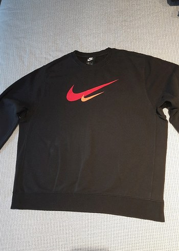 Nike Orijinal Siyah Erkek Sweatshirt Geniş Kalıp - Görsel 2