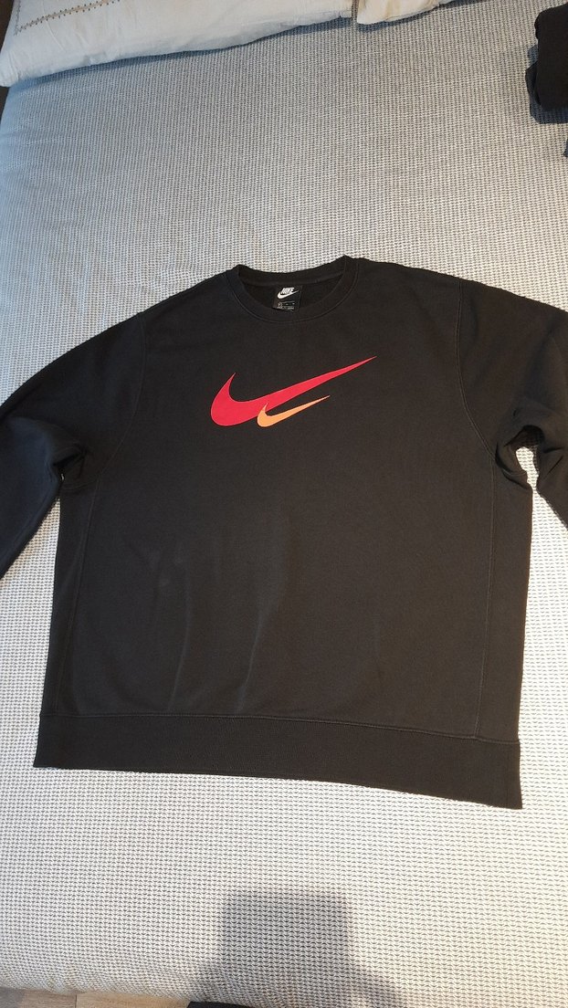Nike Orijinal Siyah Erkek Sweatshirt Geniş Kalıp - Görsel 2