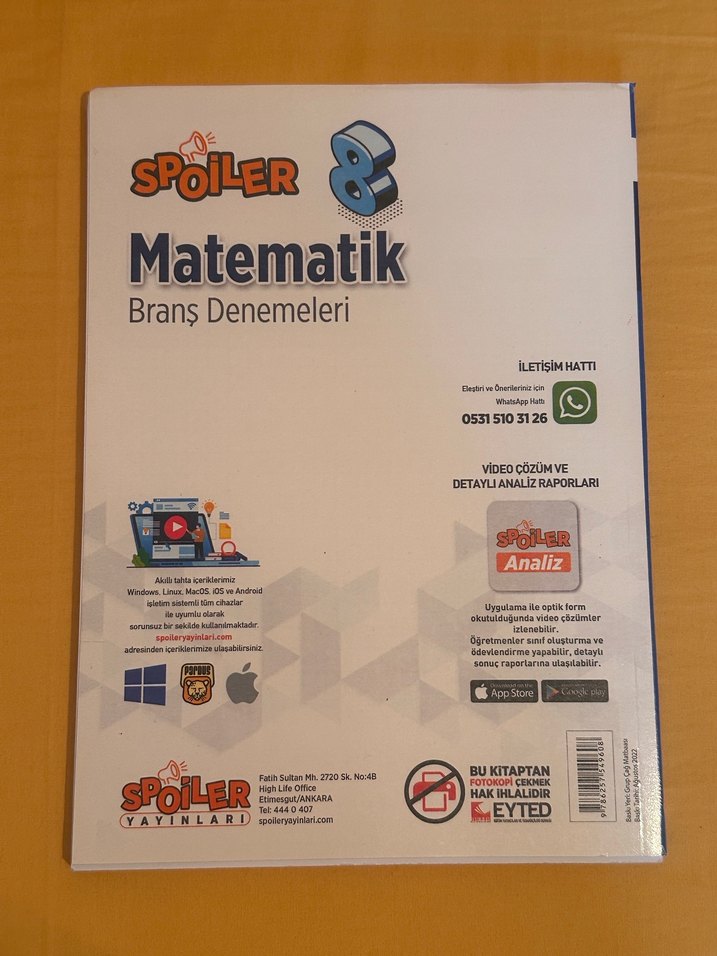 Spoiler Matematik Branş Denemeleri Kitabı - Görsel 2