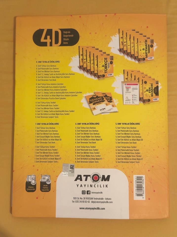 8. Sınıf Türkçe Soru Bankası 4D - Atom Yayıncılık - Görsel 2