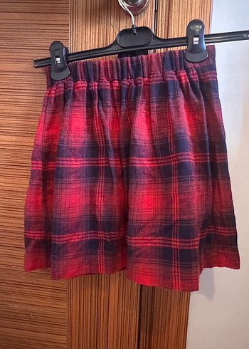 Çocuk Kırmızı Ekose Midi Etek 9-10 yaş - Görsel 4