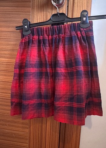 Çocuk Kırmızı Ekose Midi Etek 9-10 yaş - Görsel 3