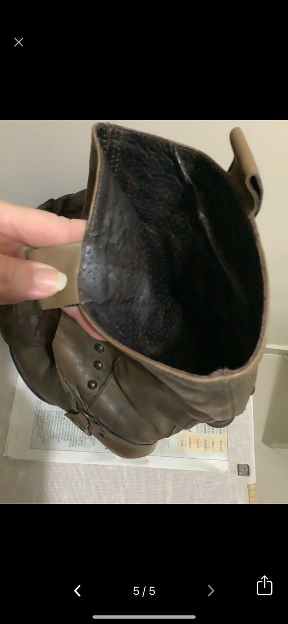 Hotiç Tokalı Kahverengi Deri Kadın Dizüstü Çizme - Görsel 5