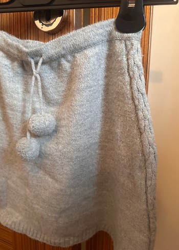 Çocuk Gri Örgü Mini Etek 9-10 yaş - Görsel 2