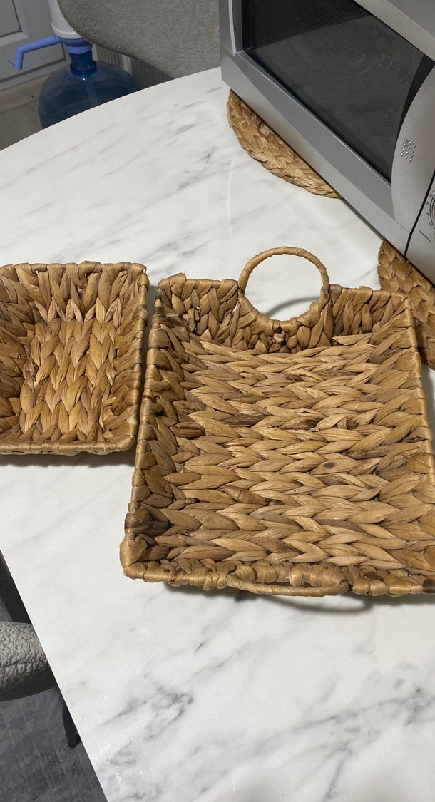 Bej Hasır Saklama Sepeti Seti - Görsel 2