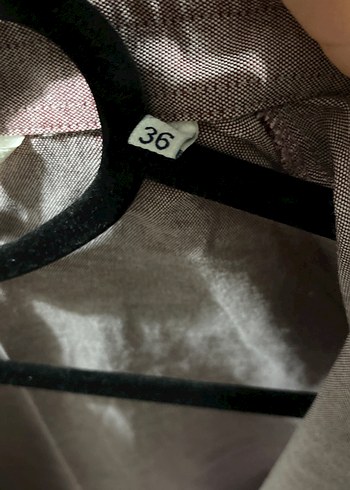 Bej Kadın Keten Uzun Kollu Gömlek - Görsel 3