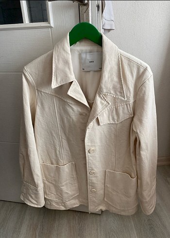 Bej Kadın Midi Pamuklu Düğmeli Kaban - Görsel 6