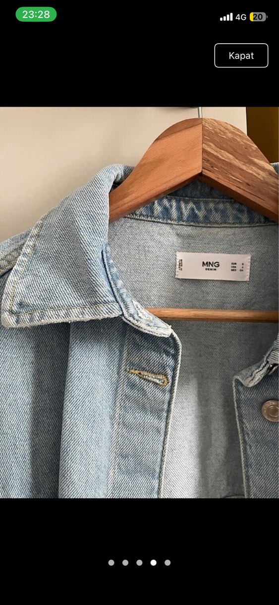 Kısa Kollu Oversize Denim Ceket - Görsel 4