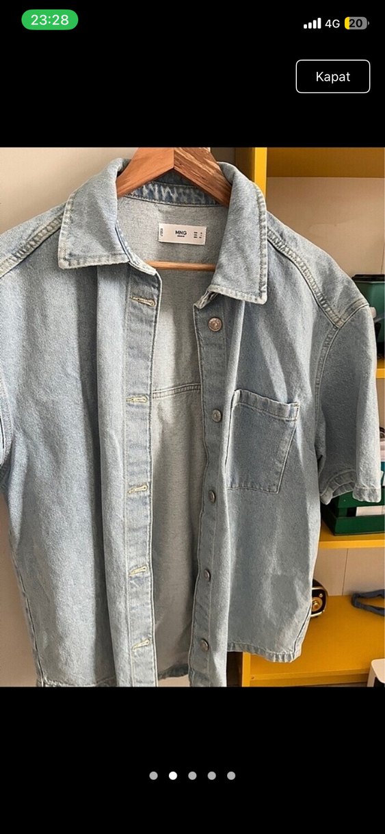 Kısa Kollu Oversize Denim Ceket - Görsel 2