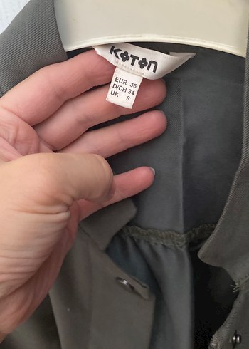 Koton Düğmeli Gri Midi Kadın Ceket
