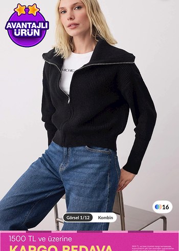 Trendyol & Milla Siyah Kadın Midi Kot Ceket