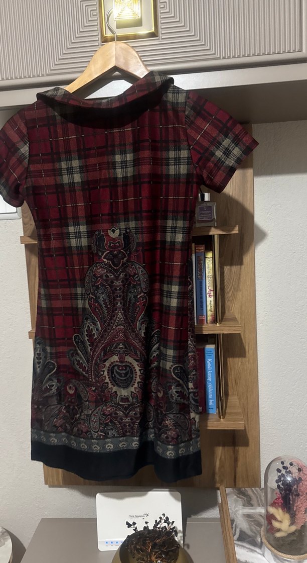 Bordo Desenli Bohem Hamile Tunik - Görsel 2