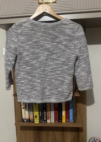 Gri İnce Örgü Kadın Hırka - Görsel 2