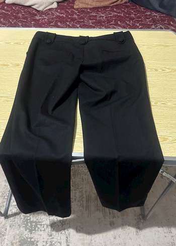 Kemerli Siyah Kumaş Kadın Pantolon - Görsel 2