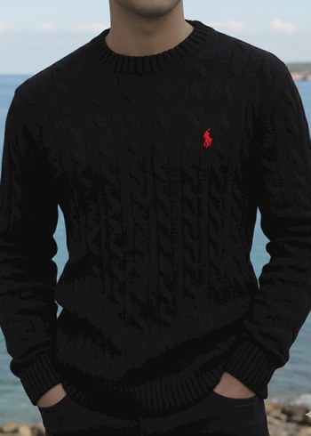 Bordo Erkek Triko Bisiklet Yaka Kazak - Görsel 5