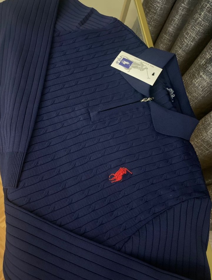 Lacivert Örgü Erkek Kazak - Görsel 3