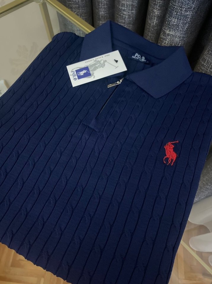 Lacivert Örgü Erkek Kazak - Görsel 2