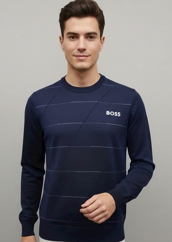 HUGO BOSS Beyaz Erkek Sweatshirt ORİJİNAL KAREKODLU ÜRÜN - Görsel 6
