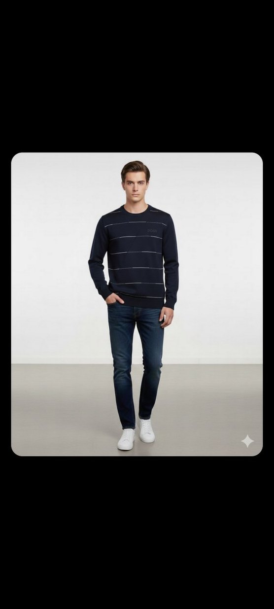 HUGO BOSS Beyaz Erkek Sweatshirt ORİJİNAL KAREKODLU ÜRÜN - Görsel 2