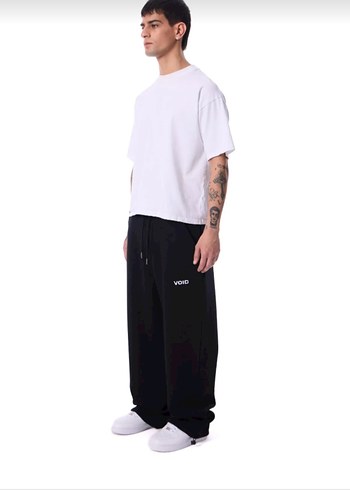 Siyah Kadın Erkek Baggy Streetwear Rahat Eşofman Altı - Görsel 3