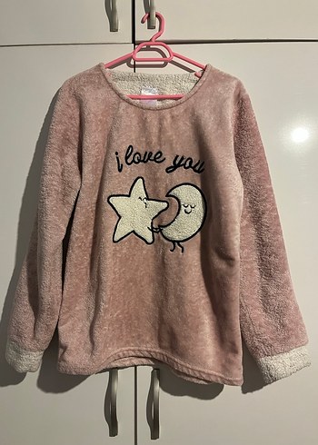 pembe peluş pijama - Görsel 2