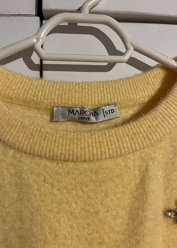 Marcha prive triko tesettur kazak sarı - Görsel 3