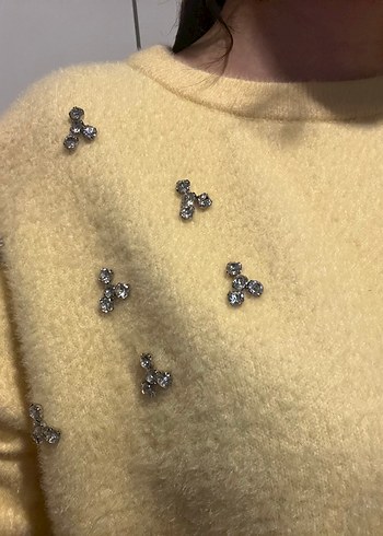 Marcha prive triko tesettur kazak sarı - Görsel 2