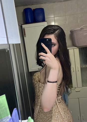 gold abiye elbise - Görsel 3