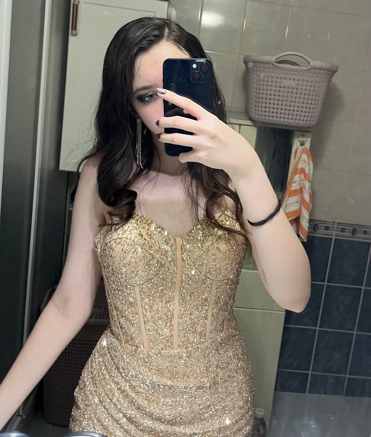 gold abiye elbise - Görsel 2