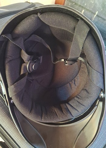 Kemerli Siyah Biker Motosiklet Kaskı - Görsel 2