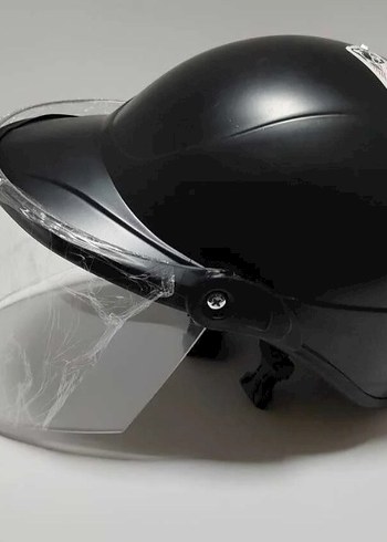 Siyah Minimalist Biker Motosiklet Kaskı - Görsel 2