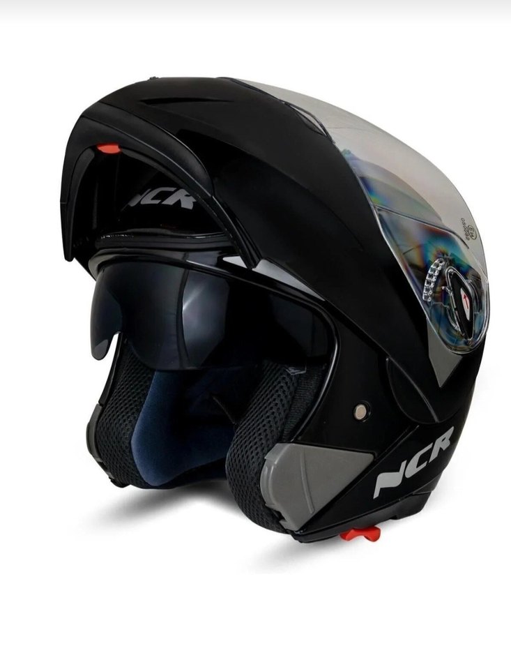 Parlak Siyah NCR Motosiklet Kaskı - Görsel 3