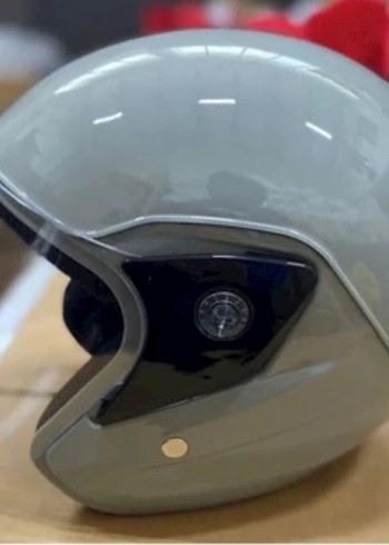 Gri Parlak Biker Motosiklet Kaskı - Görsel 2