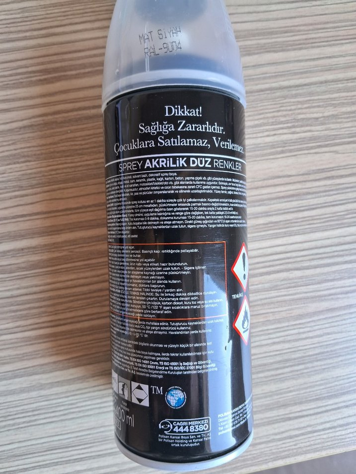 Polisan Akrilik Sprey Boya Siyah mat - Görsel 2