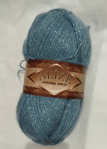 Mavi Parlak Simli Yün İplik - Görsel 2
